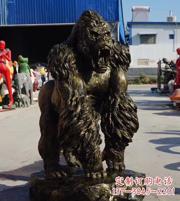 广西中领雕塑精美的猩猩铜雕