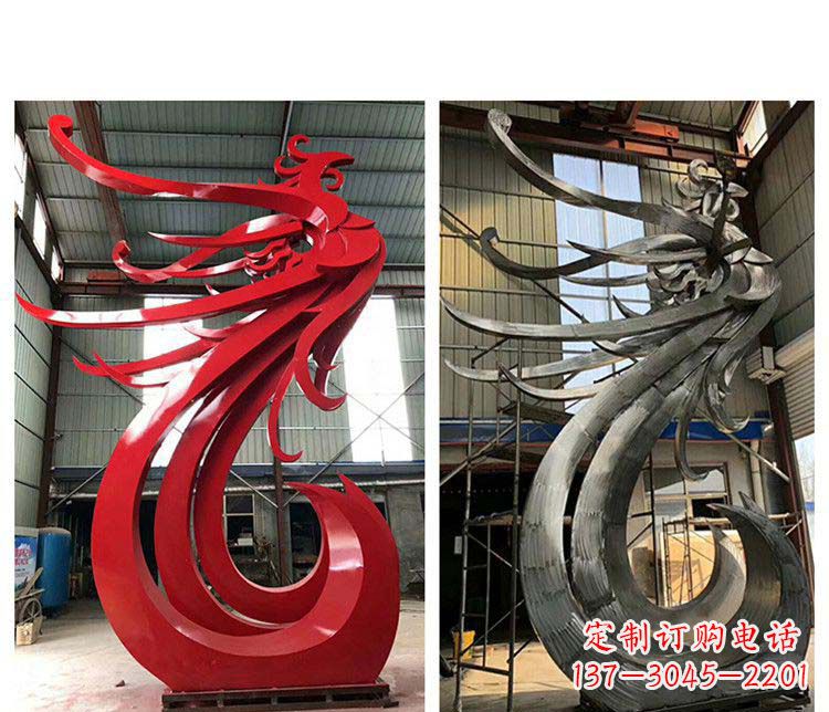 广西优雅凤凰不锈钢摆件雕塑
