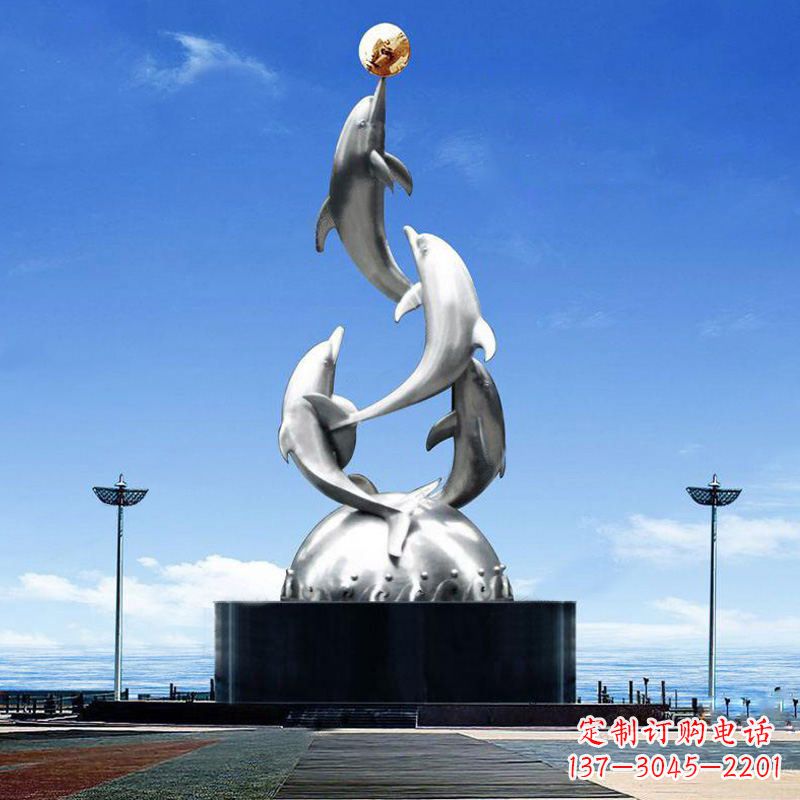 广西引领潮流的不锈钢海豚雕塑