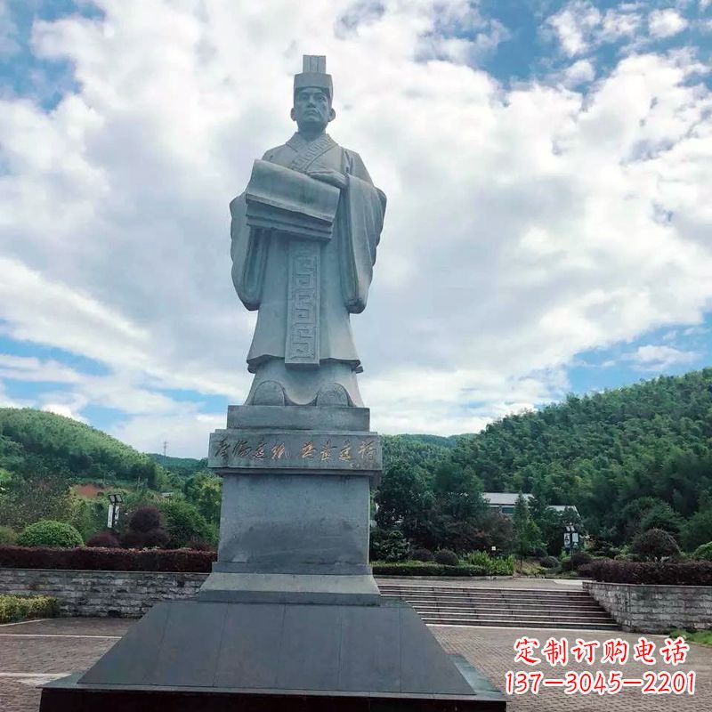 广西大型蔡伦石雕像-景区广场历史文化名人雕塑