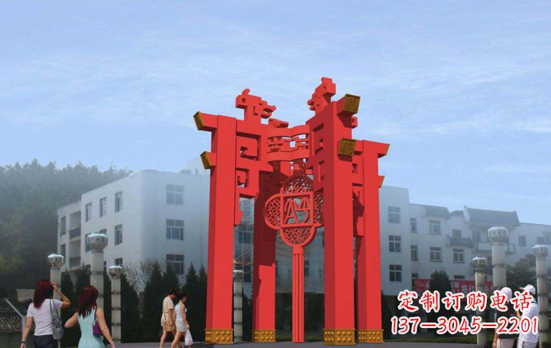 广西大型抽象灯笼广场不锈钢雕塑