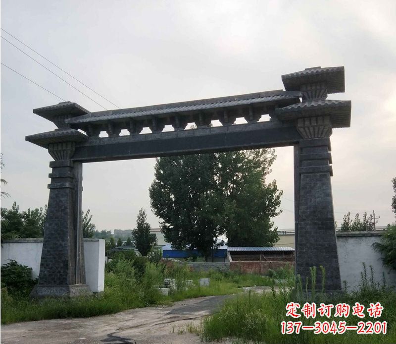 广西大型单门仿古牌坊石雕