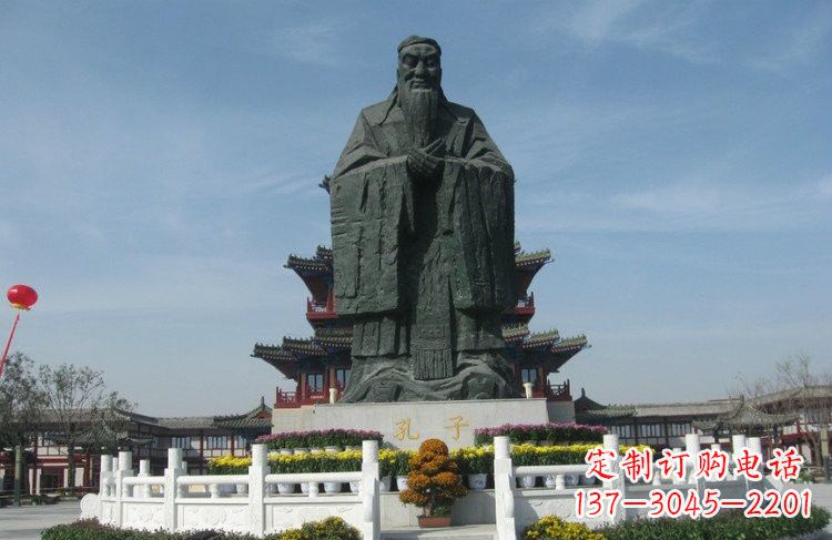 广西大型锻铜孔子雕像,非凡之美