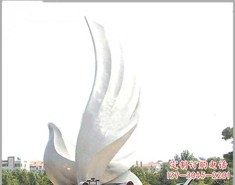 广西大型广场不锈钢和平鸽雕塑