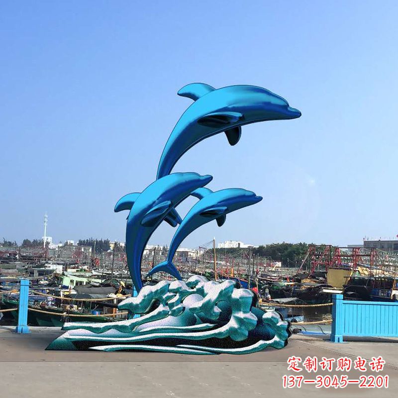 广西精美玻璃钢海豚雕塑