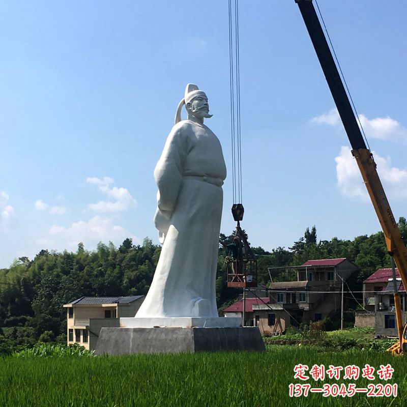 广西经典汉白玉诗仙李白石雕像