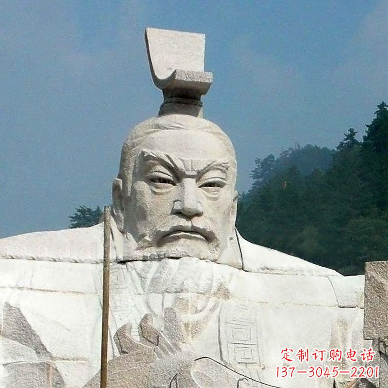 广西大型汉武帝刘彻石雕头像