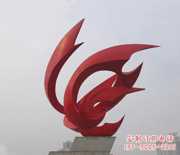 广西大型不锈钢凤凰雕塑