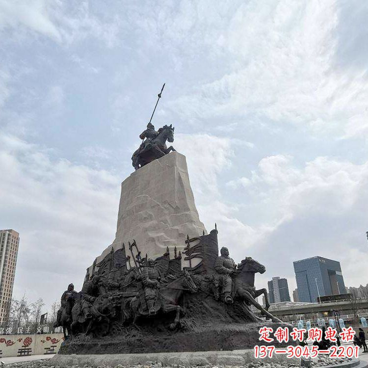 广西大型霍去病景观雕塑-中国历史名人西汉名将石雕像
