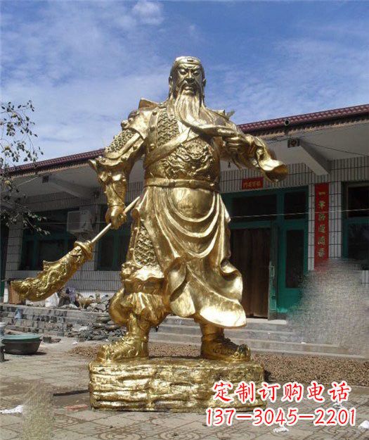广西精美大型立式关公铜雕