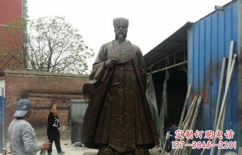 广西典雅大型立式诸葛亮铜雕