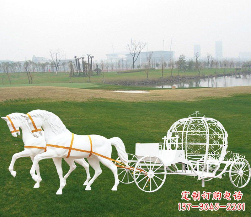 广西大型欧式马车动物玻璃钢雕塑