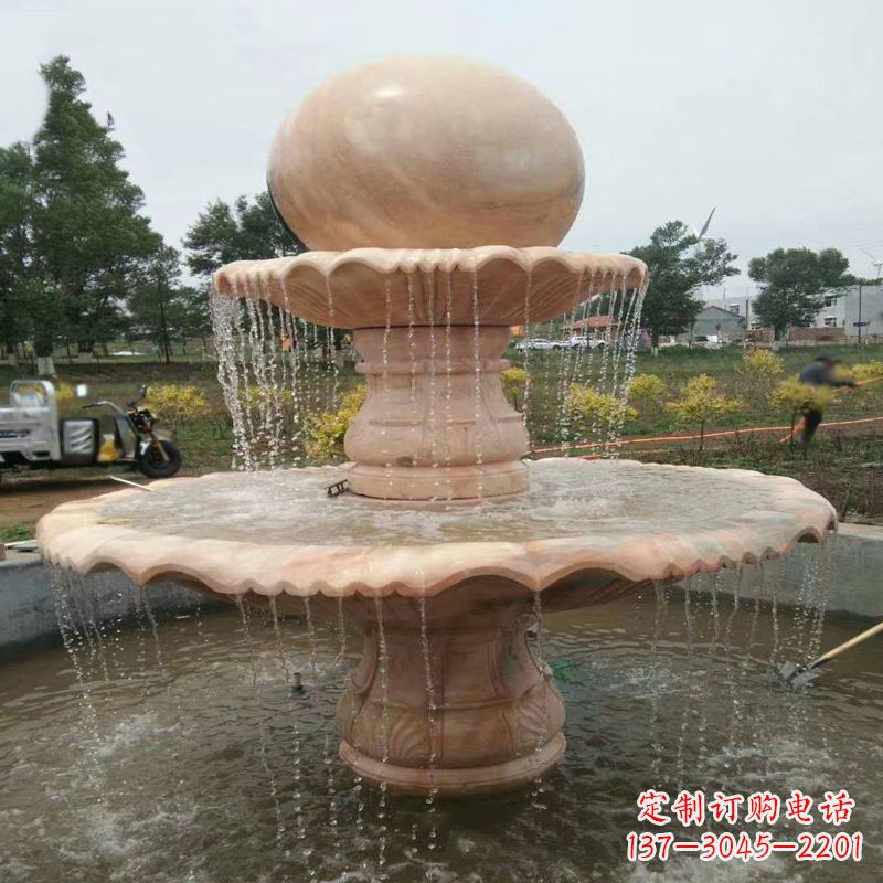 广西大型石材风水球-公园园林水景喷泉雕塑