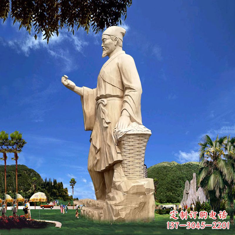 广西传承万古神医药圣李时珍精美石雕像