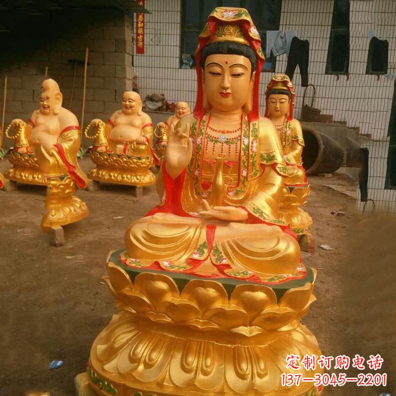 广西完美体现观音神性的铸铜观音雕塑
