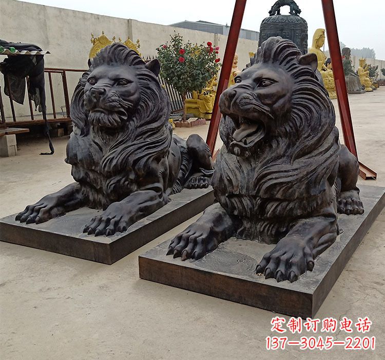 广西大型铸铜狮子雕塑