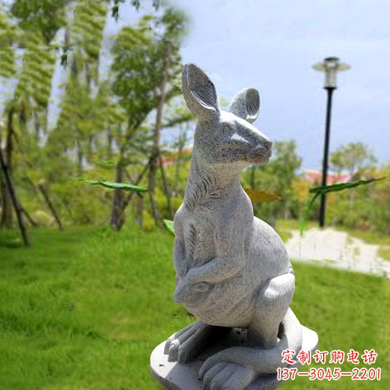 广西袋鼠园林石雕摆件