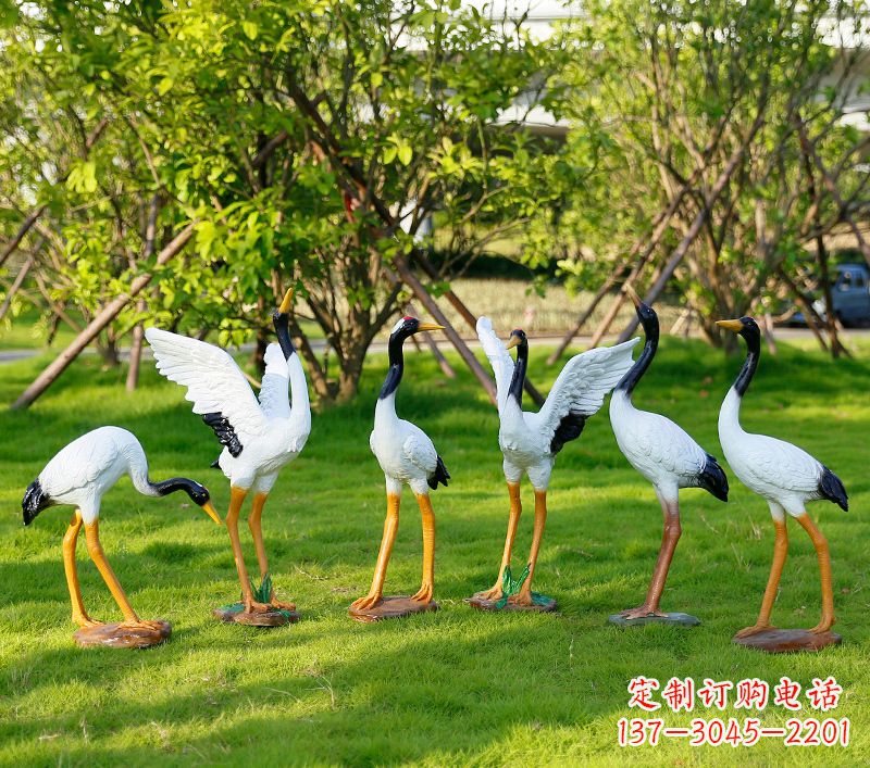 广西丹顶鹤抽象雕塑
