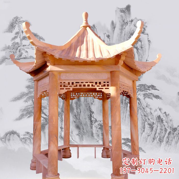 广西优雅大理石雕刻凉亭