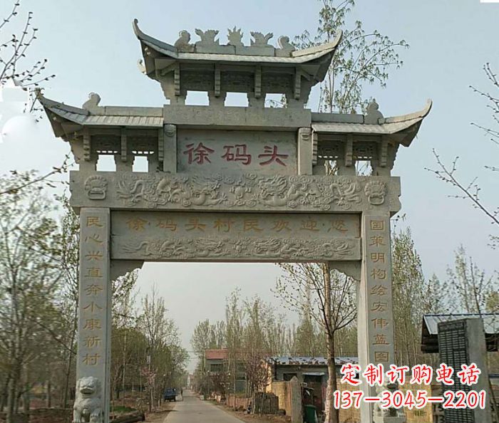 广西精美纯手工大理石牌坊雕塑