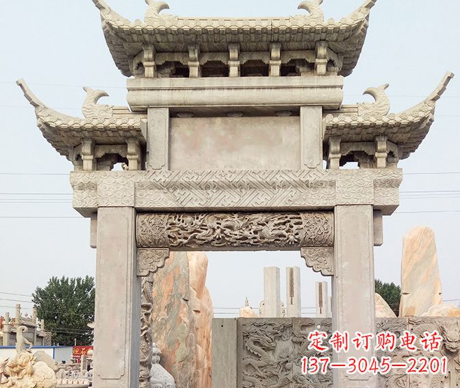 广西特色大理石牌坊石雕