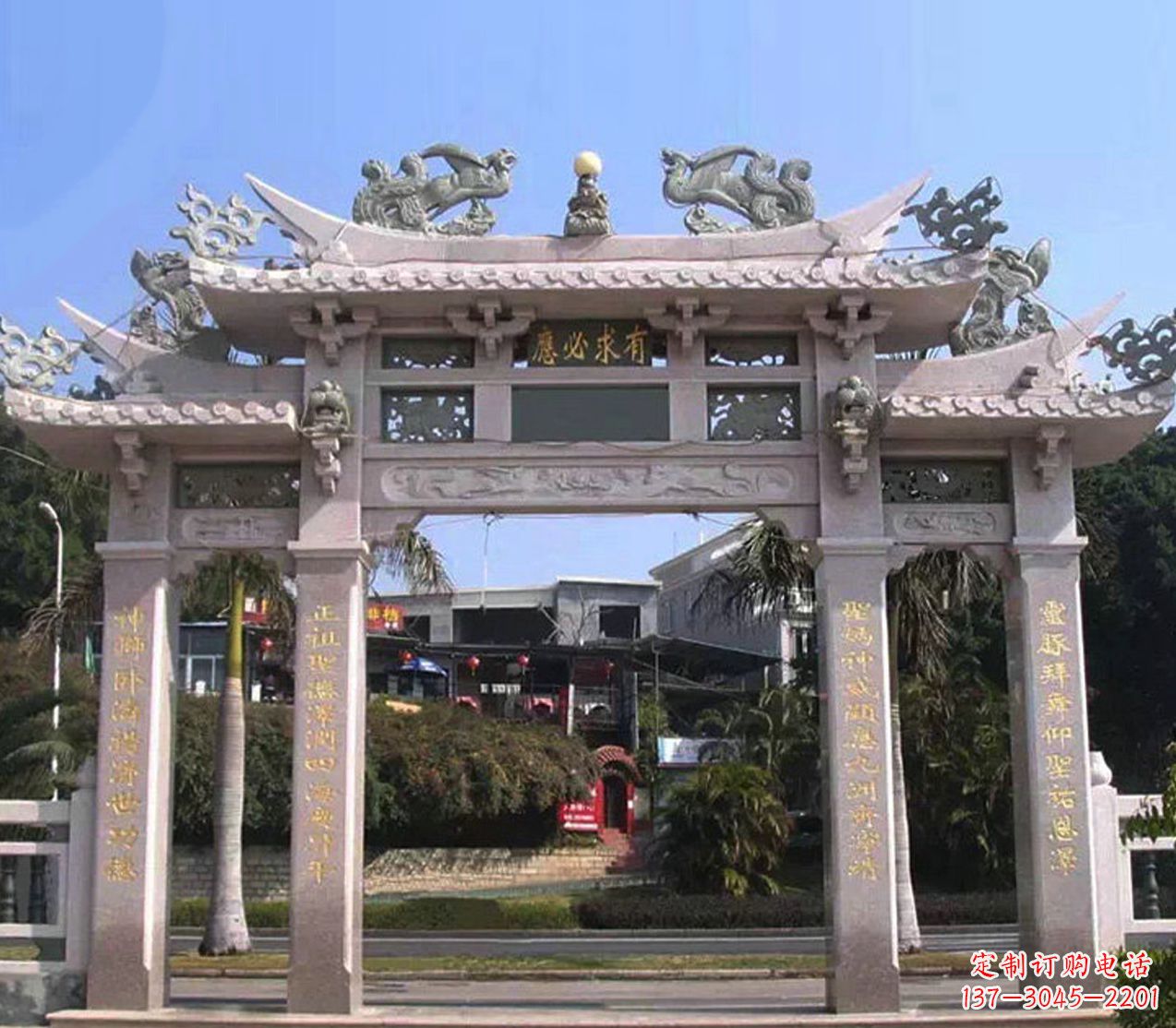 广西精美石雕牌坊雕塑——传承文化的艺术精品