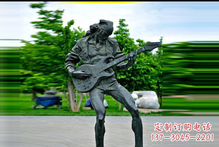 广西铜雕吉他景观雕塑