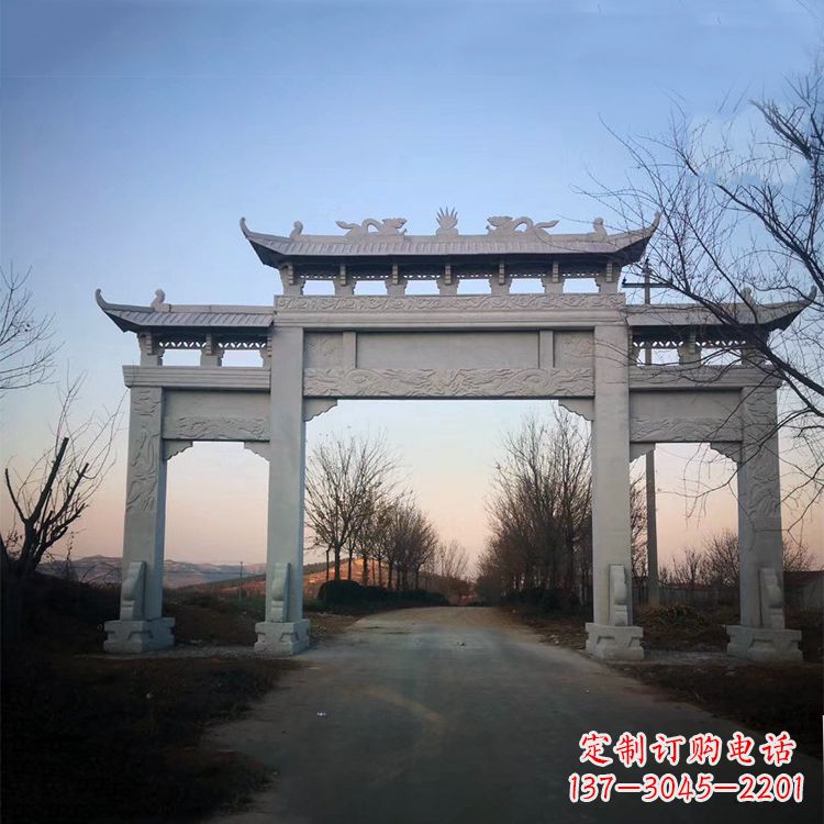 广西品质卓越的道路三门石牌坊雕塑