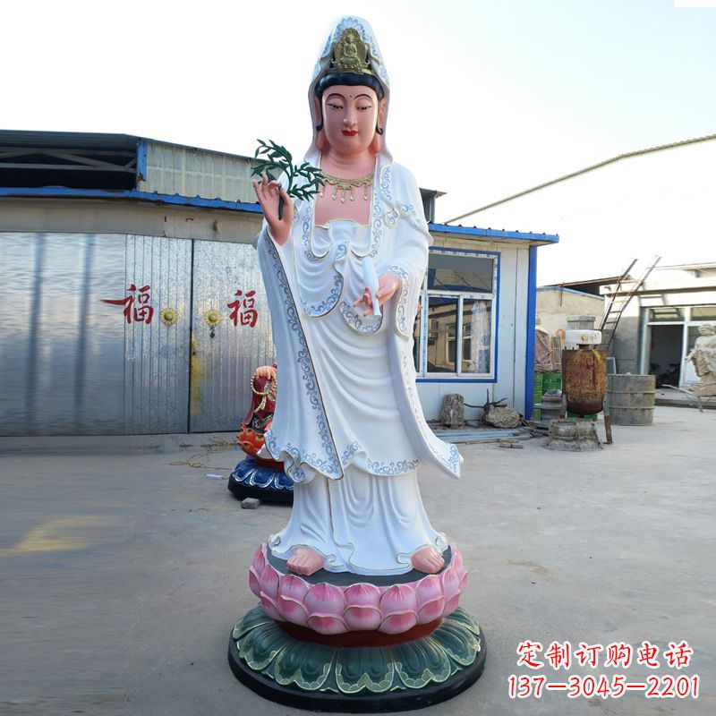 广西滴水观音玻璃钢彩绘雕塑