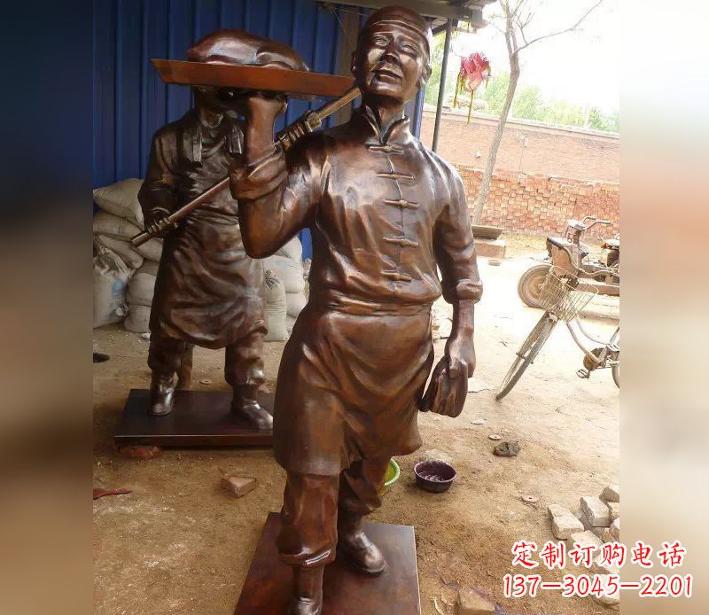 广西店小二铜雕,精美绝伦,永传佳话