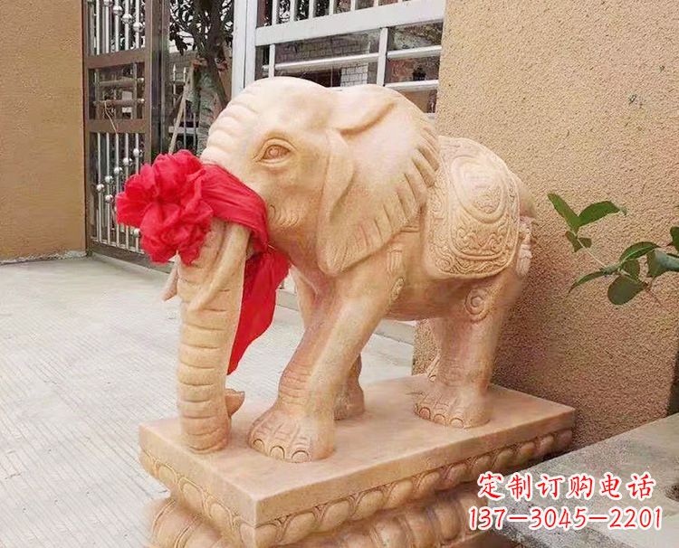 广西雕刻大象石雕