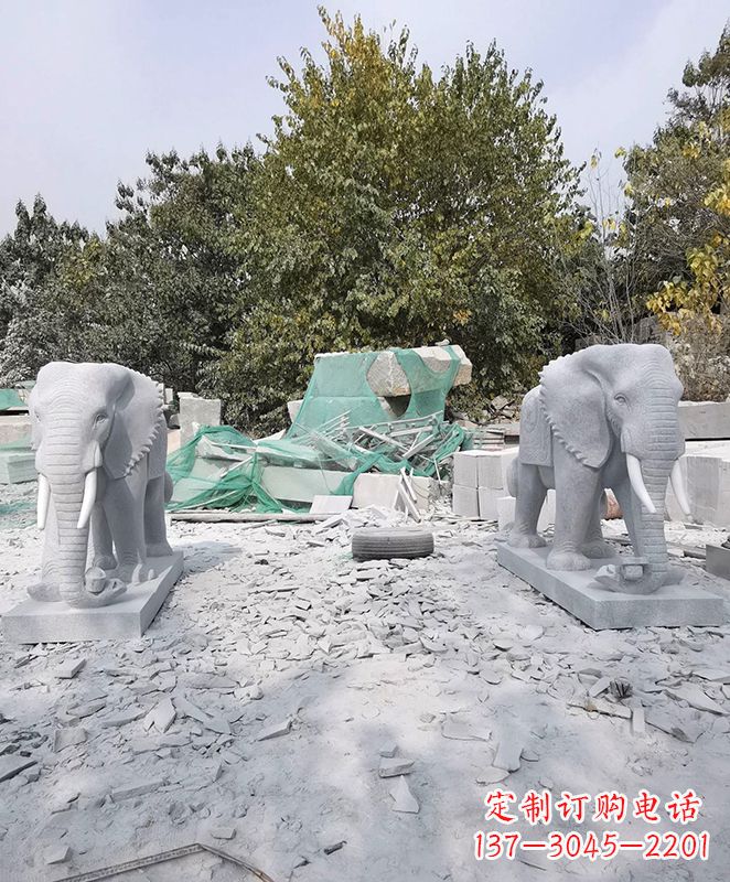 广西雕刻大象的石雕