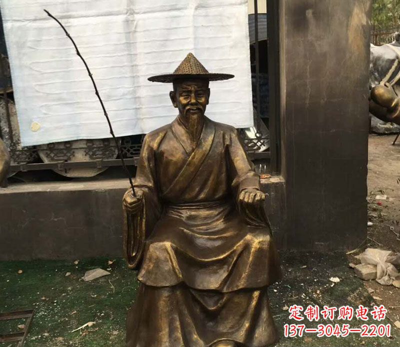 广西精美手工渔翁铜雕