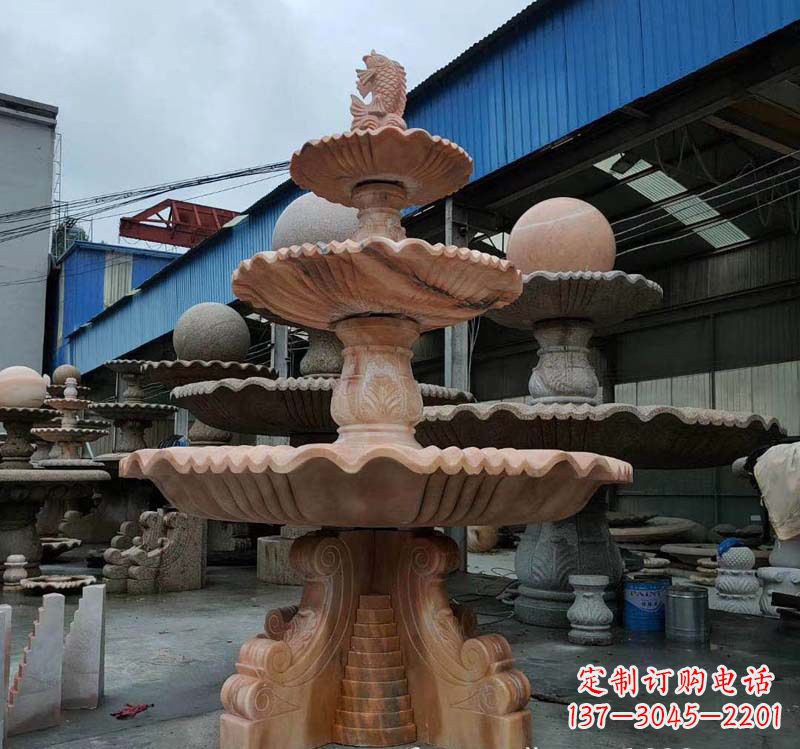 广西高品质跌水钵石喷泉雕塑