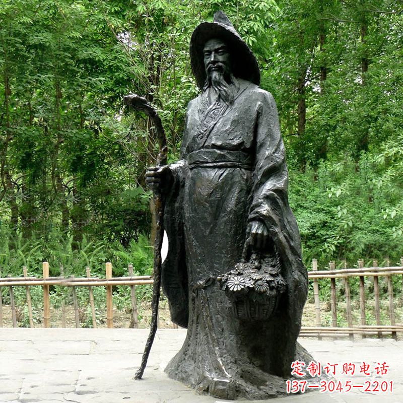 广西精致历史名人陶渊明雕像