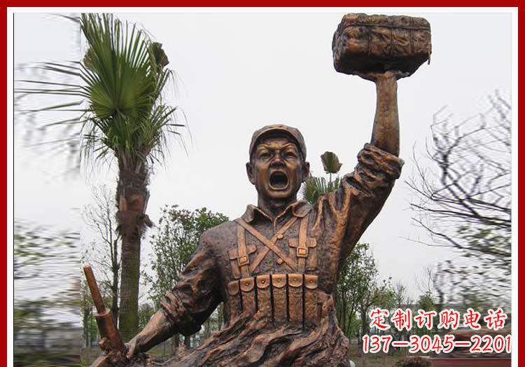 广西董存瑞英雄模范铜雕