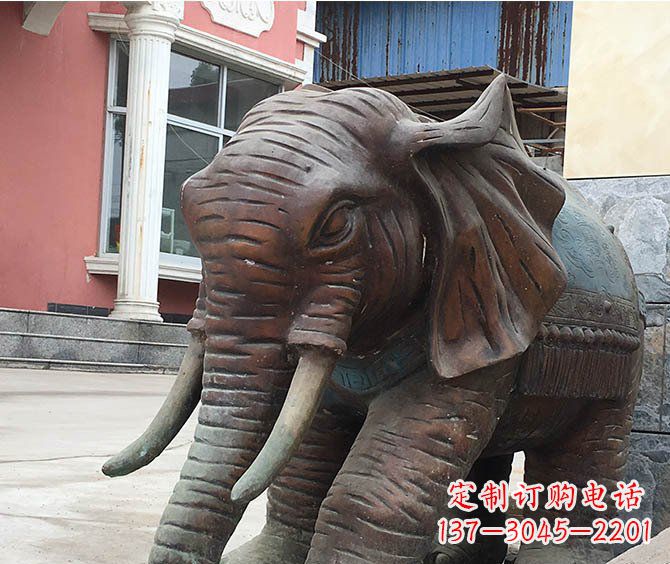 广西动物大象公园铜雕摆件