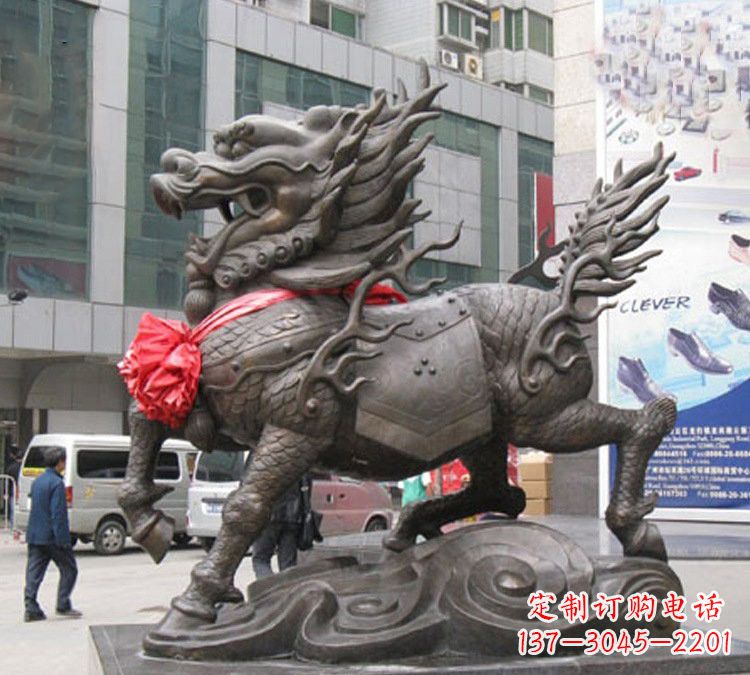 广西铜雕大型麒麟雕塑