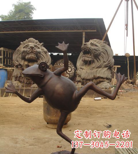 广西青蛙铜雕,精美而可爱