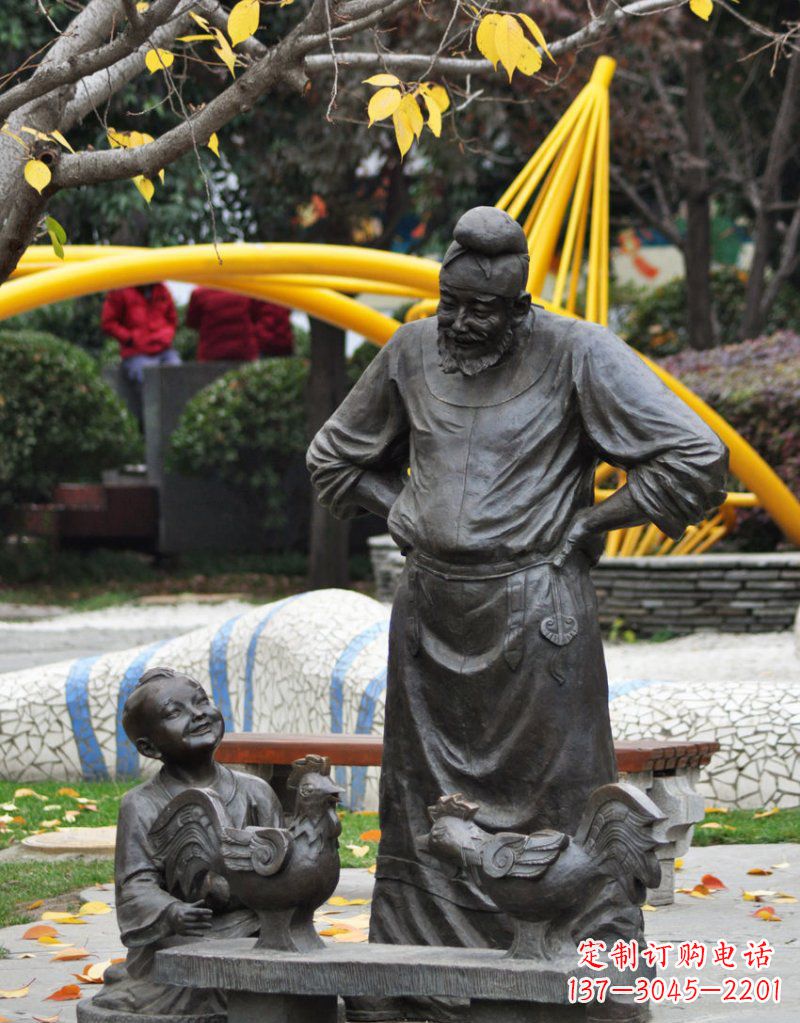广西古典风鸡雕塑