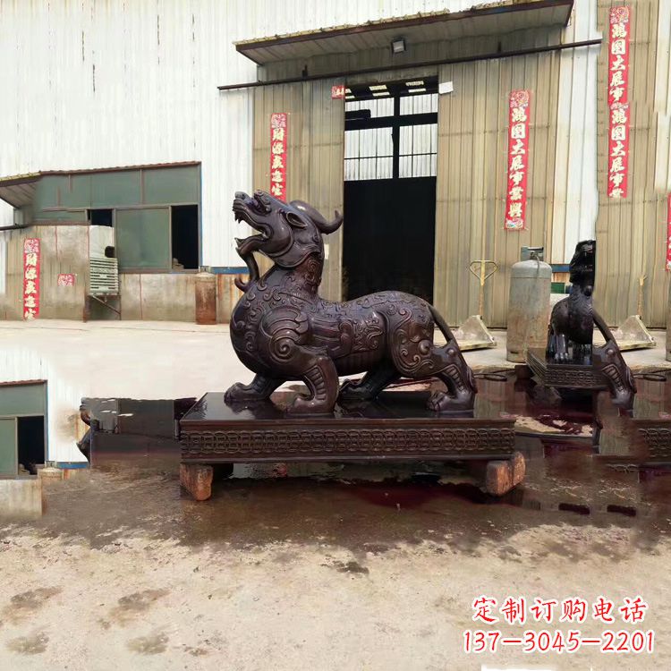 广西独角兽铸铜雕塑—精雕细琢的艺术瑰宝