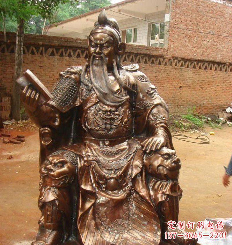广西传承古典文化,唯美古典雕塑-关公铜雕