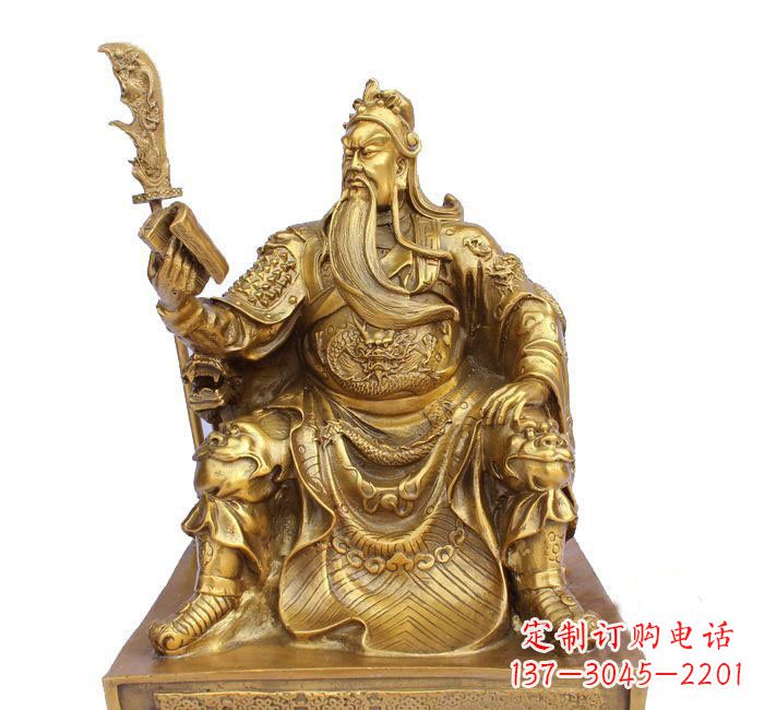 广西精美关公铜雕