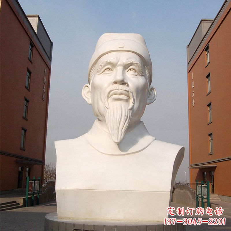 广西杜甫石雕像-学校校园历史名人唐代著名诗人头像