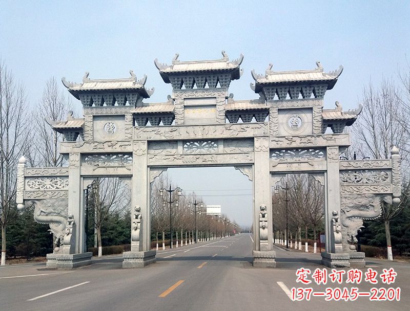 广西中领雕塑装饰性牌坊雕塑