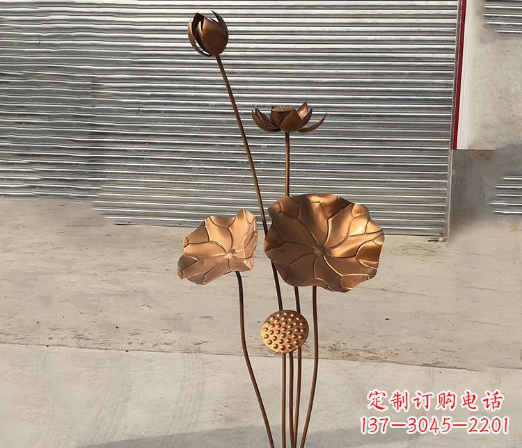 广西锻铜不锈钢荷花雕塑