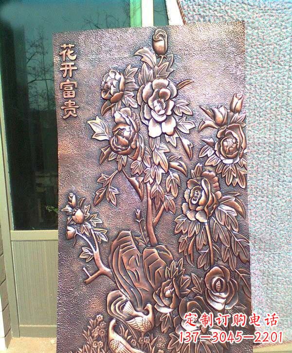 广西锻铜牡丹雕塑