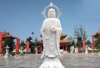 广西大理石地藏菩萨雕塑象征佛法的传承