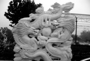 广西精美大理石双龙雕塑