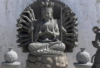 广西宗教庙宇千手观音大理石雕塑